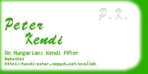peter kendi business card